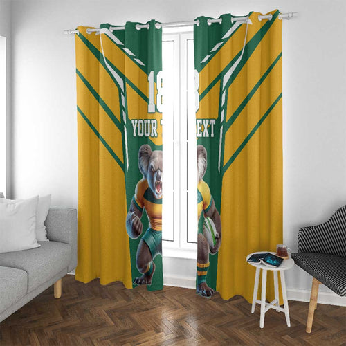 Custom Australia Rugby Window Curtain Koala Mascot Sporty Style - Aussie Hoodie