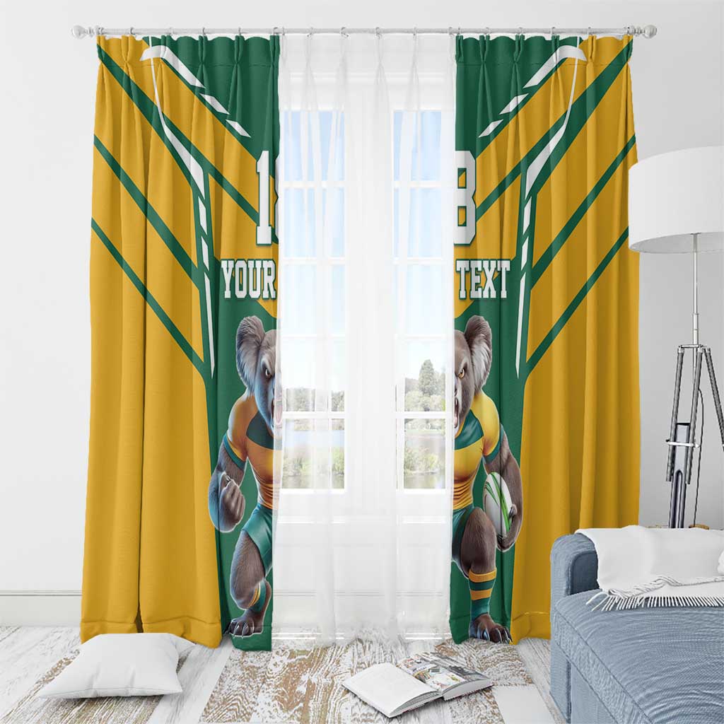 Custom Australia Rugby Window Curtain Koala Mascot Sporty Style - Aussie Hoodie