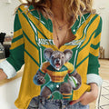 Custom Australia Rugby Women Casual Shirt Koala Mascot Sporty Style - Aussie Hoodie