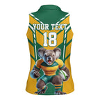 Custom Australia Rugby Women Sleeveless Polo Shirt Koala Mascot Sporty Style - Aussie Hoodie