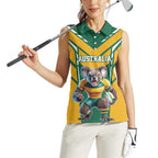 Custom Australia Rugby Women Sleeveless Polo Shirt Koala Mascot Sporty Style - Aussie Hoodie