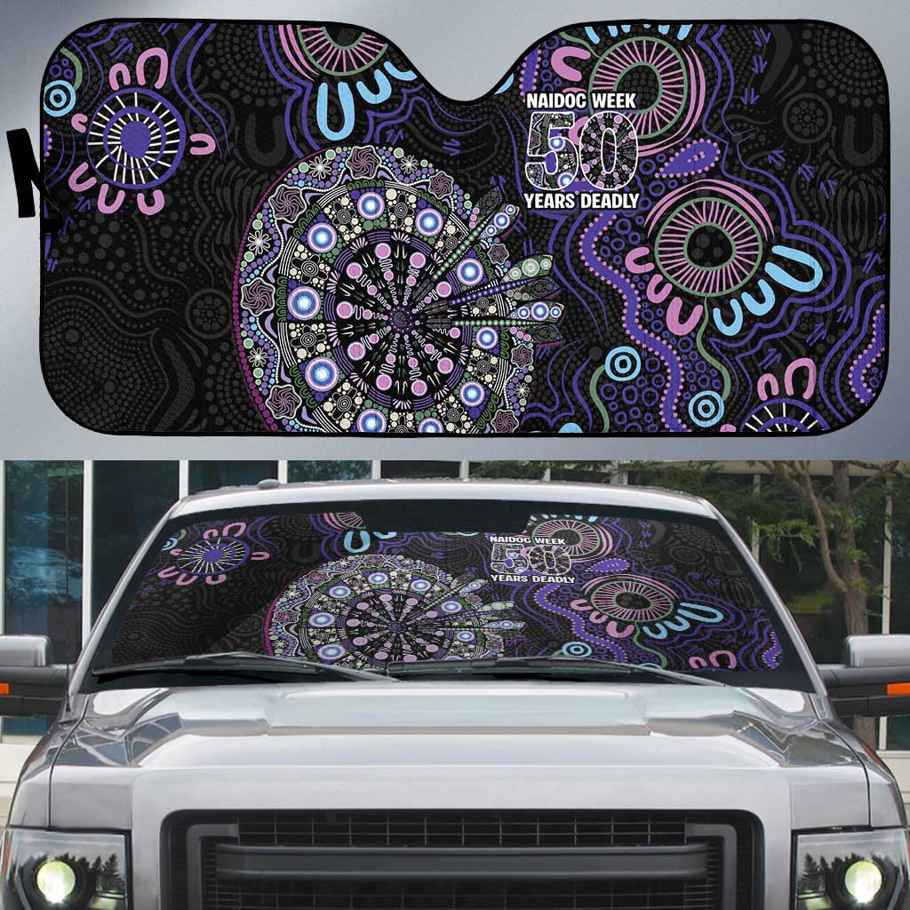 First Nations Darts NAIDOC 2026 Auto Sun Shade Aboriginal Dot Art