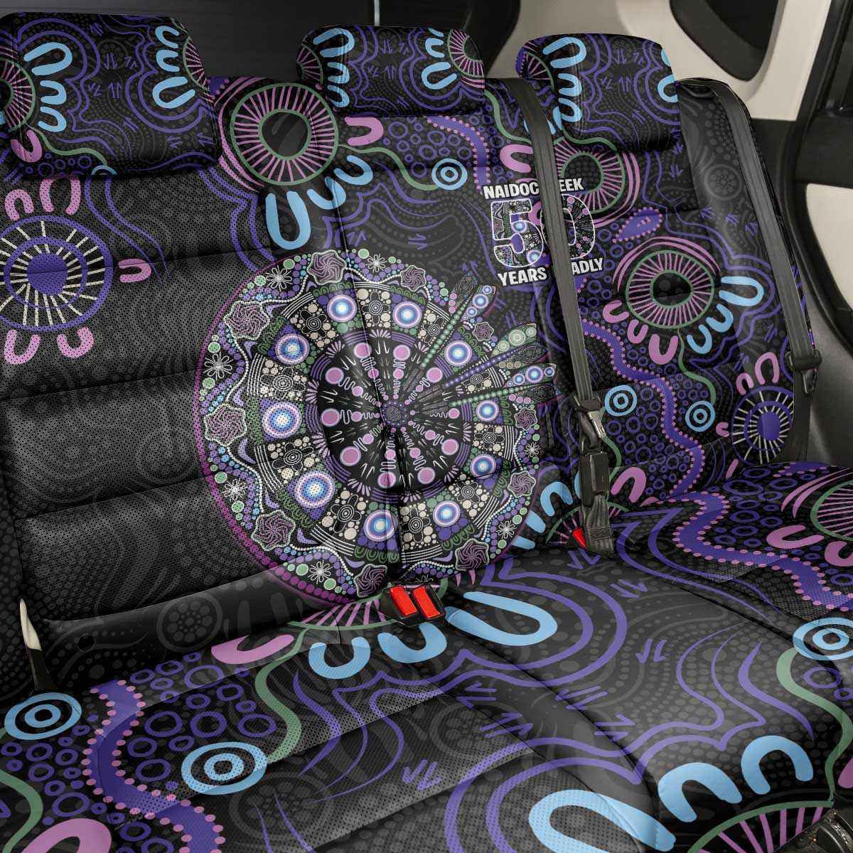 First Nations Darts NAIDOC 2026 Back Car Seat Cover Aboriginal Dot Art
