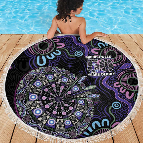 First Nations Darts NAIDOC 2026 Beach Blanket Aboriginal Dot Art