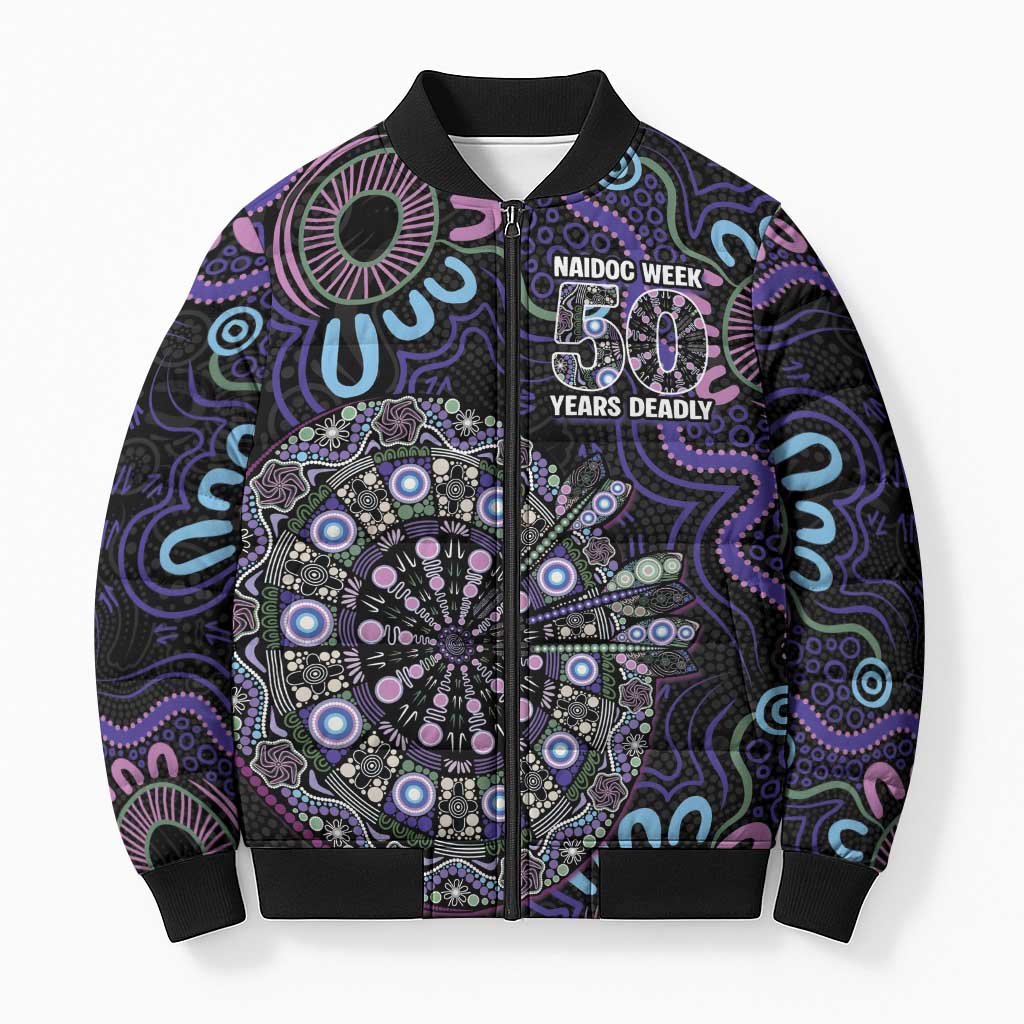First Nations Darts NAIDOC 2026 Bomber Puffer Jacket Aboriginal Dot Art