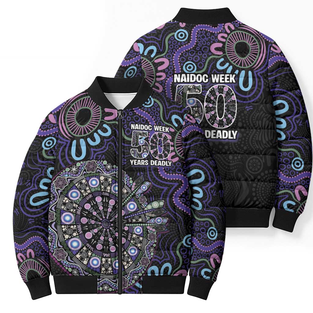 First Nations Darts NAIDOC 2026 Bomber Puffer Jacket Aboriginal Dot Art