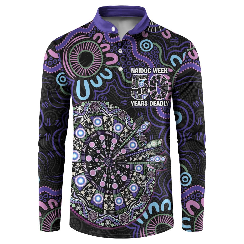 First Nations Darts NAIDOC 2026 Button Sweatshirt Aboriginal Dot Art