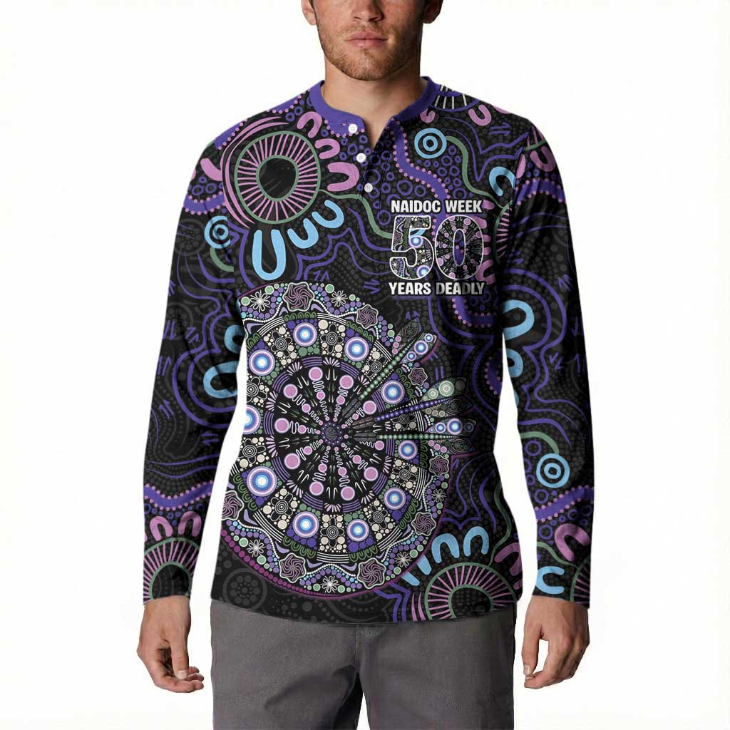 First Nations Darts NAIDOC 2026 Button Sweatshirt Aboriginal Dot Art