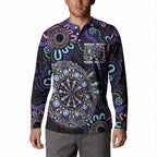 First Nations Darts NAIDOC 2026 Button Sweatshirt Aboriginal Dot Art