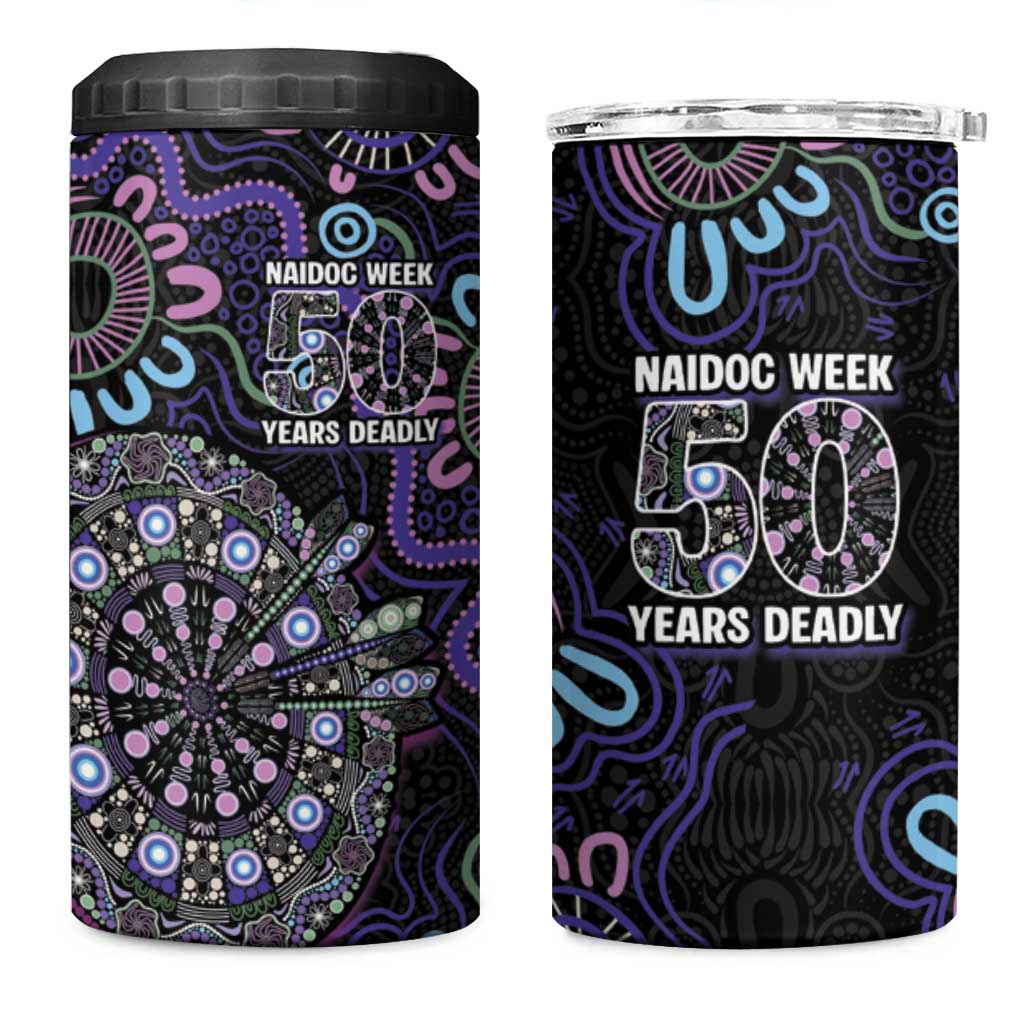 First Nations Darts NAIDOC 2026 4 in 1 Can Cooler Tumbler Aboriginal Dot Art