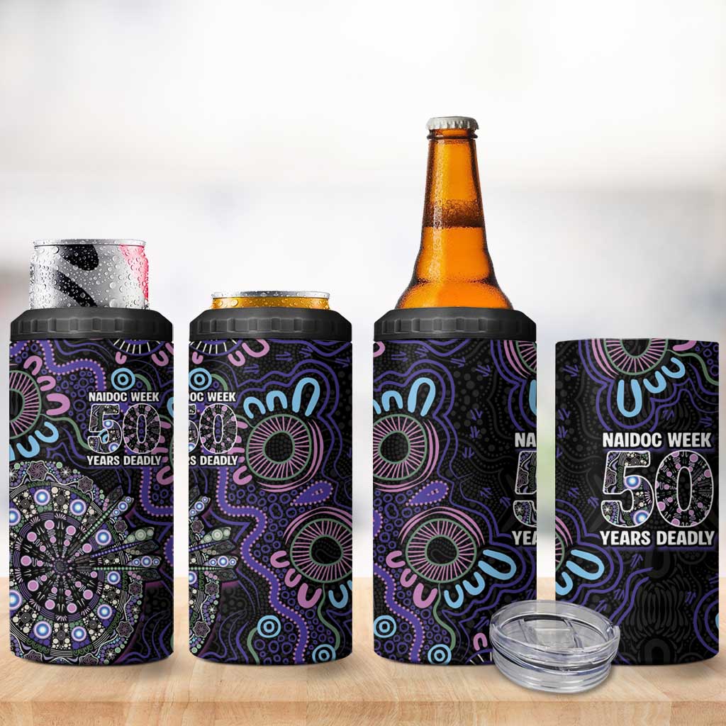 First Nations Darts NAIDOC 2026 4 in 1 Can Cooler Tumbler Aboriginal Dot Art