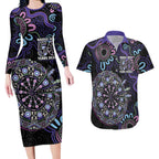 First Nations Darts NAIDOC 2026 Couples Matching Long Sleeve Bodycon Dress and Hawaiian Shirt Aboriginal Dot Art