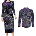 First Nations Darts NAIDOC 2026 Couples Matching Long Sleeve Bodycon Dress and Long Sleeve Button Shirt Aboriginal Dot Art