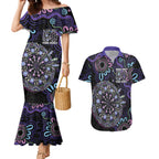 First Nations Darts NAIDOC 2026 Couples Matching Mermaid Dress and Hawaiian Shirt Aboriginal Dot Art