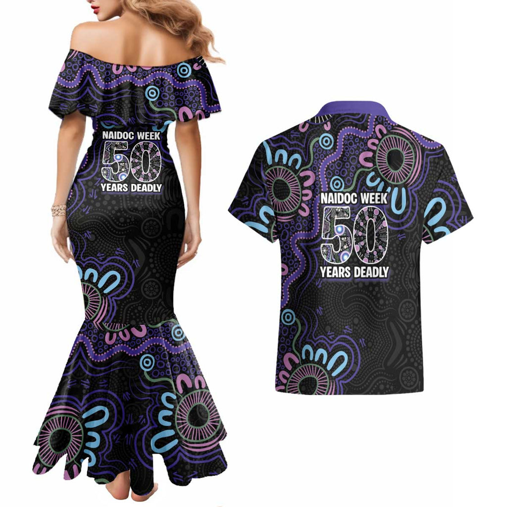 First Nations Darts NAIDOC 2026 Couples Matching Mermaid Dress and Hawaiian Shirt Aboriginal Dot Art