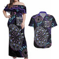 First Nations Darts NAIDOC 2026 Couples Matching Off Shoulder Maxi Dress and Hawaiian Shirt Aboriginal Dot Art