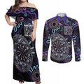 First Nations Darts NAIDOC 2026 Couples Matching Off Shoulder Maxi Dress and Long Sleeve Button Shirt Aboriginal Dot Art