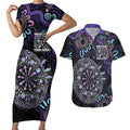 First Nations Darts NAIDOC 2026 Couples Matching Short Sleeve Bodycon Dress and Hawaiian Shirt Aboriginal Dot Art