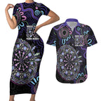 First Nations Darts NAIDOC 2026 Couples Matching Short Sleeve Bodycon Dress and Hawaiian Shirt Aboriginal Dot Art