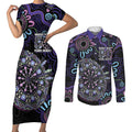 First Nations Darts NAIDOC 2026 Couples Matching Short Sleeve Bodycon Dress and Long Sleeve Button Shirt Aboriginal Dot Art