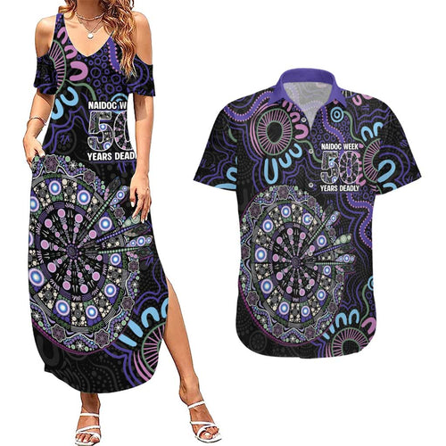 First Nations Darts NAIDOC 2026 Couples Matching Summer Maxi Dress and Hawaiian Shirt Aboriginal Dot Art