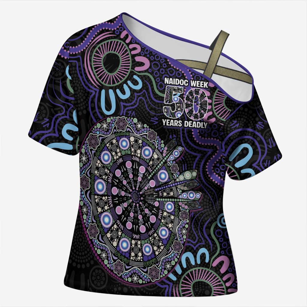 First Nations Darts NAIDOC 2026 Cross Shoulder Shirt Aboriginal Dot Art