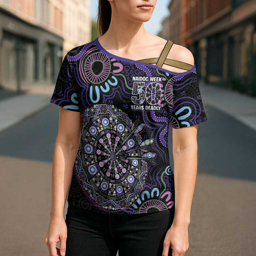 First Nations Darts NAIDOC 2026 Cross Shoulder Shirt Aboriginal Dot Art