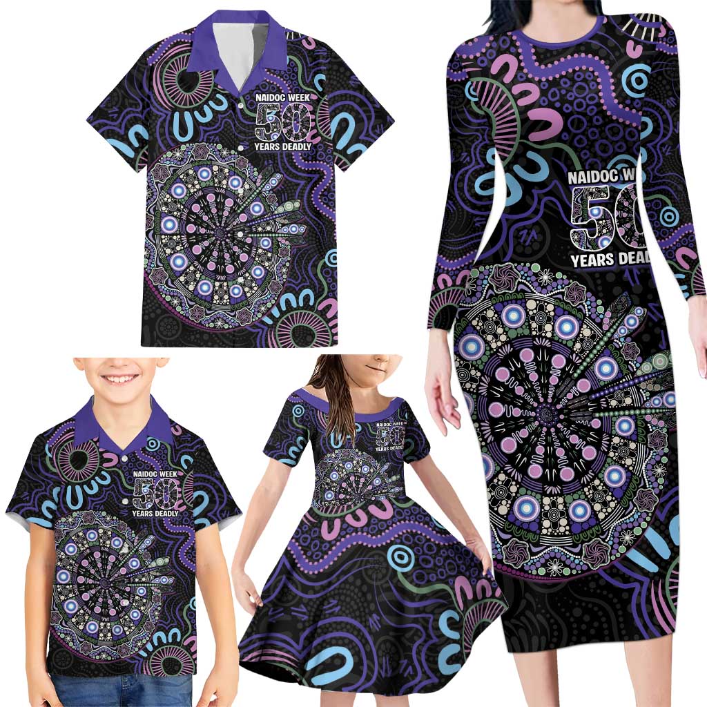 First Nations Darts NAIDOC 2026 Family Matching Long Sleeve Bodycon Dress and Hawaiian Shirt Aboriginal Dot Art