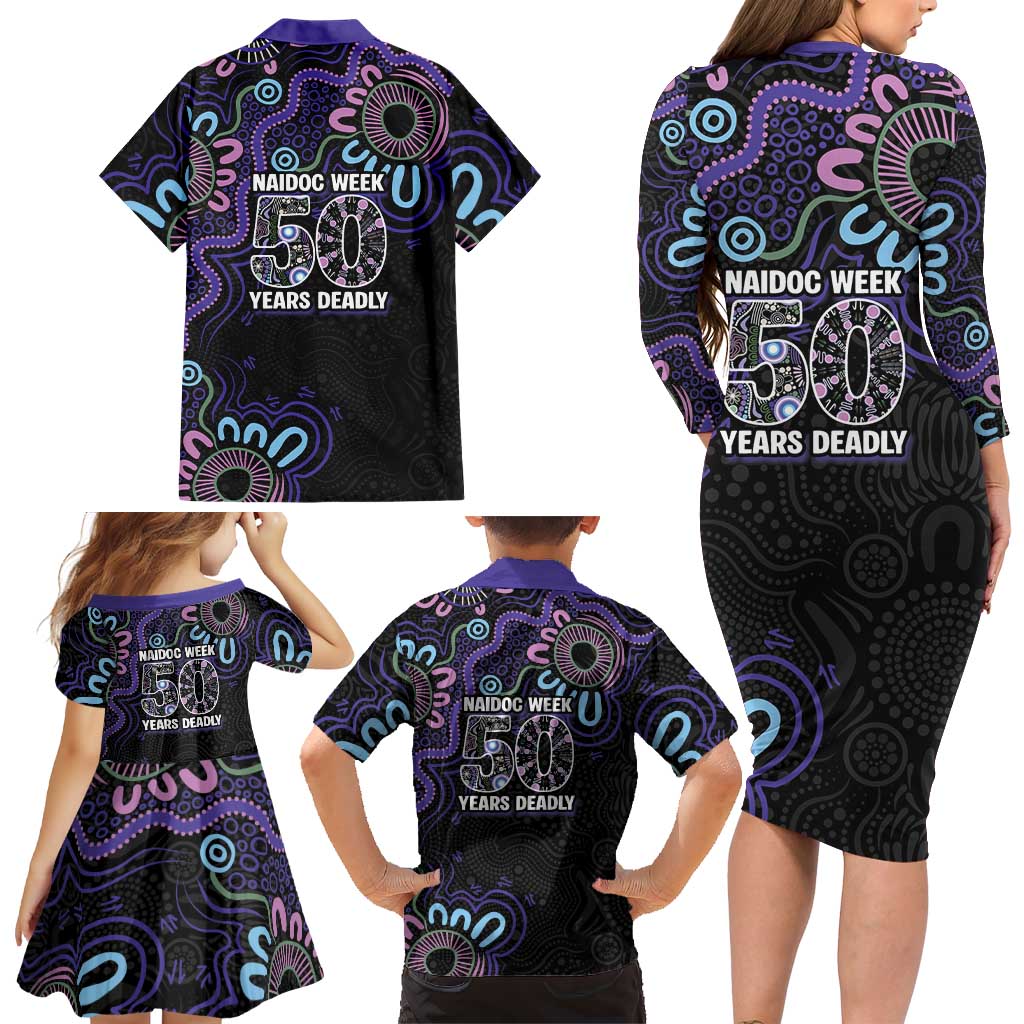 First Nations Darts NAIDOC 2026 Family Matching Long Sleeve Bodycon Dress and Hawaiian Shirt Aboriginal Dot Art