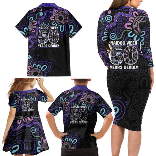 First Nations Darts NAIDOC 2026 Family Matching Long Sleeve Bodycon Dress and Hawaiian Shirt Aboriginal Dot Art