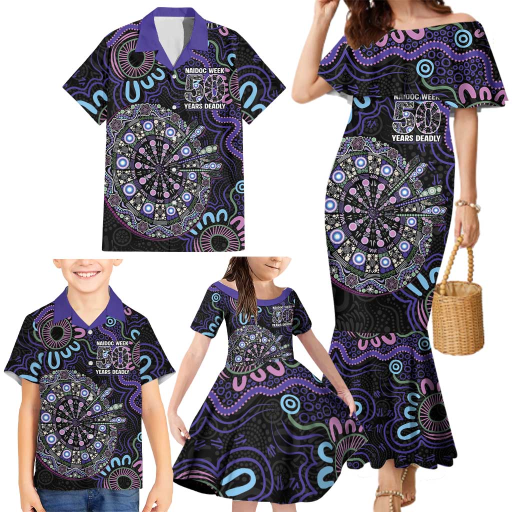 First Nations Darts NAIDOC 2026 Family Matching Mermaid Dress and Hawaiian Shirt Aboriginal Dot Art