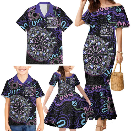 First Nations Darts NAIDOC 2026 Family Matching Mermaid Dress and Hawaiian Shirt Aboriginal Dot Art