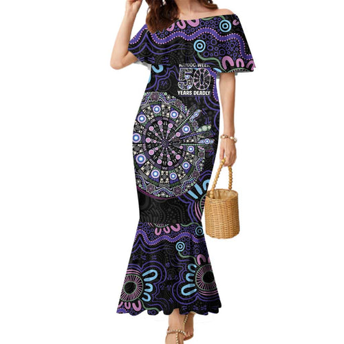 First Nations Darts NAIDOC 2026 Family Matching Mermaid Dress and Hawaiian Shirt Aboriginal Dot Art