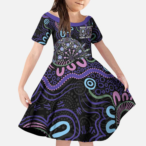 First Nations Darts NAIDOC 2026 Family Matching Off Shoulder Maxi Dress and Hawaiian Shirt Aboriginal Dot Art