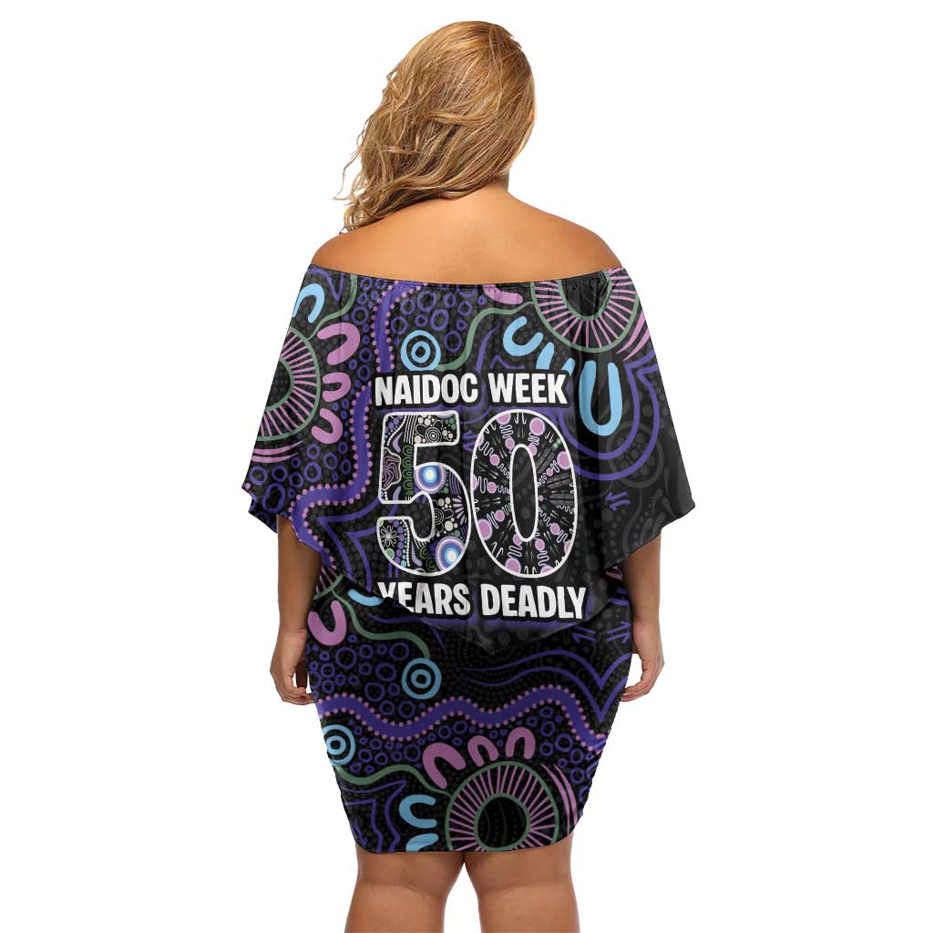 First Nations Darts NAIDOC 2026 Family Matching Off Shoulder Short Dress and Hawaiian Shirt Aboriginal Dot Art