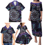 First Nations Darts NAIDOC 2026 Family Matching Puletasi and Hawaiian Shirt Aboriginal Dot Art