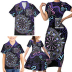 First Nations Darts NAIDOC 2026 Family Matching Short Sleeve Bodycon Dress and Hawaiian Shirt Aboriginal Dot Art