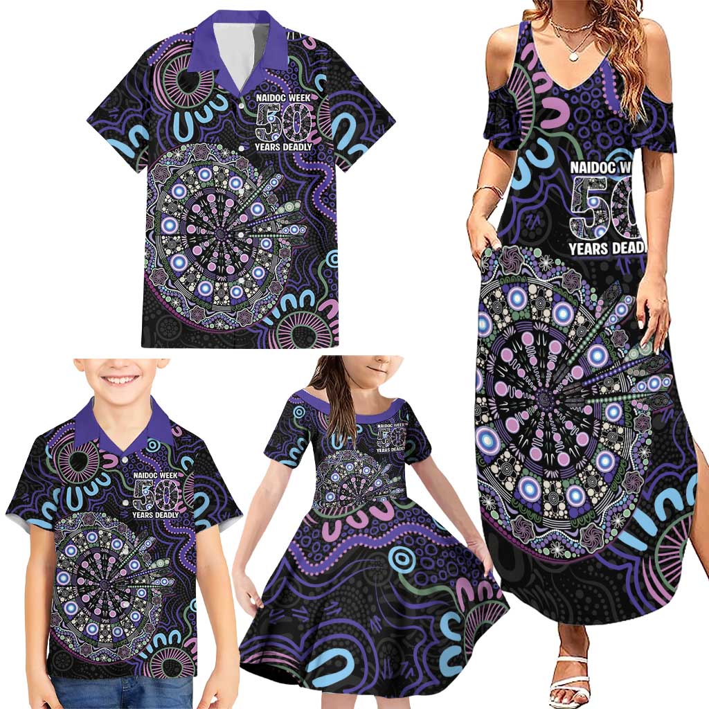 First Nations Darts NAIDOC 2026 Family Matching Summer Maxi Dress and Hawaiian Shirt Aboriginal Dot Art