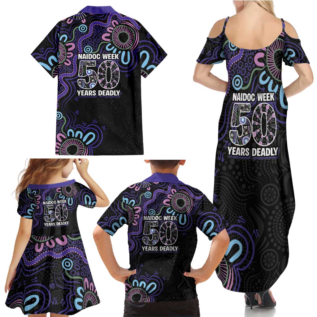 First Nations Darts NAIDOC 2026 Family Matching Summer Maxi Dress and Hawaiian Shirt Aboriginal Dot Art