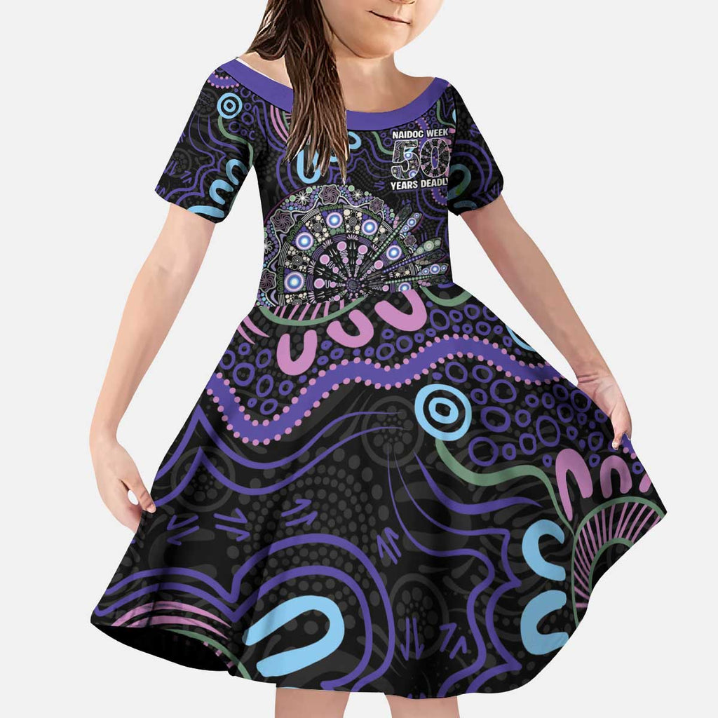 First Nations Darts NAIDOC 2026 Kid Short Sleeve Dress Aboriginal Dot Art