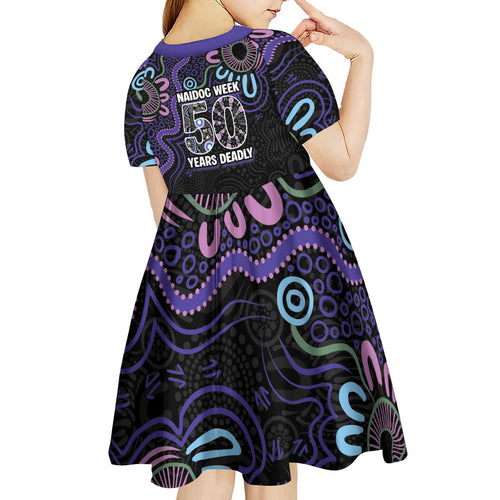 First Nations Darts NAIDOC 2026 Kid Short Sleeve Dress Aboriginal Dot Art