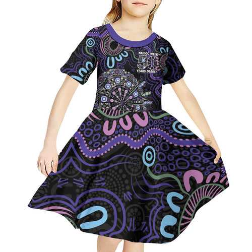 First Nations Darts NAIDOC 2026 Kid Short Sleeve Dress Aboriginal Dot Art