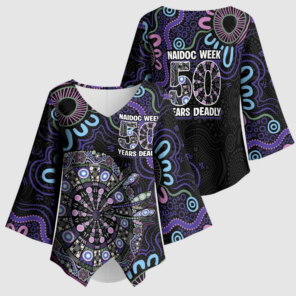 First Nations Darts NAIDOC 2026 Kimono Sleeve Blouse Aboriginal Dot Art