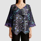 First Nations Darts NAIDOC 2026 Kimono Sleeve Blouse Aboriginal Dot Art