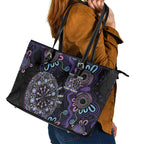 First Nations Darts NAIDOC 2026 Leather Tote Bag Aboriginal Dot Art