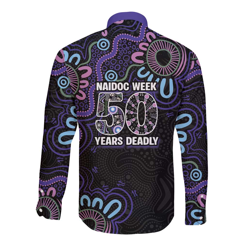 First Nations Darts NAIDOC 2026 Long Sleeve Button Shirt Aboriginal Dot Art