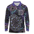 First Nations Darts NAIDOC 2026 Long Sleeve Polo Shirt Aboriginal Dot Art