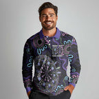First Nations Darts NAIDOC 2026 Long Sleeve Polo Shirt Aboriginal Dot Art