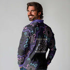 First Nations Darts NAIDOC 2026 Long Sleeve Polo Shirt Aboriginal Dot Art