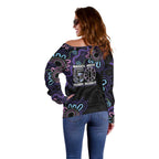 First Nations Darts NAIDOC 2026 Off Shoulder Sweater Aboriginal Dot Art